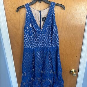 Adrianna Papell Royal Blue Lace Dress